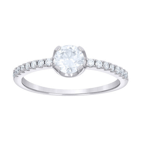 925 Sterling Silver 0.67Ctw Moissanite Ring