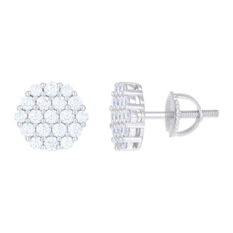 925 Sterling Silver 0.76Ctw Moissanite Earrings
