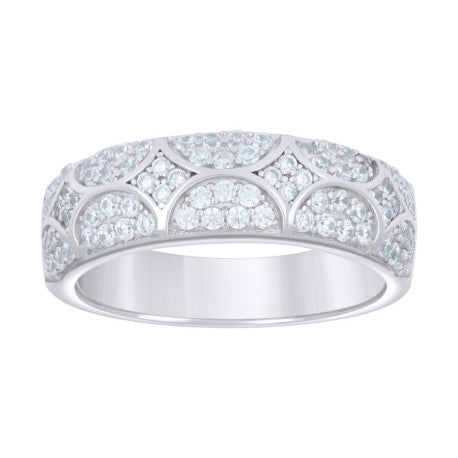 925 Sterling Silver 0.90Ctw Moissanite Ring Band S