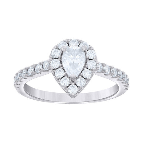 925 Sterling Silver 1.05Ctw Moissanite Ring