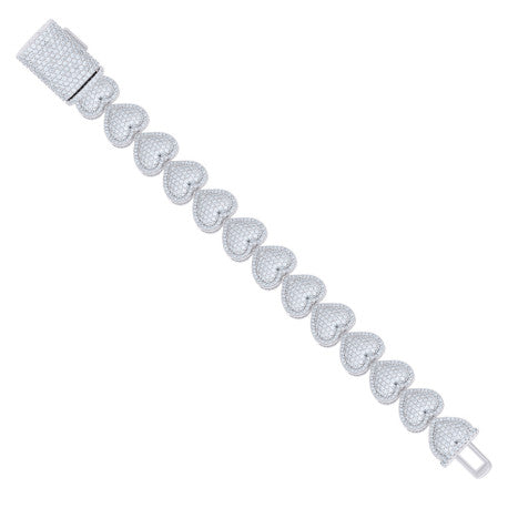 925 Sterling Silver 10.82Ctw Moissanite Bracelet