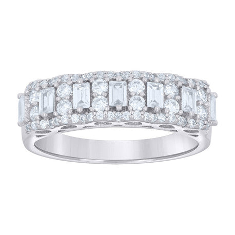 925 Sterling Silver 1.19Ctw Moissanite Ring Band S