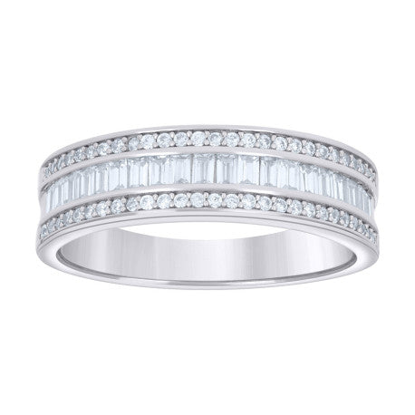 925 Sterling Silver 1.20Ctw Moissanite Ring Band S