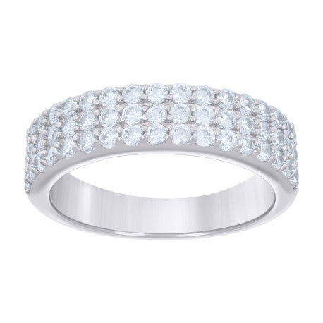 925 Sterling Silver 1.32Ctw Moissanite Ring Band S