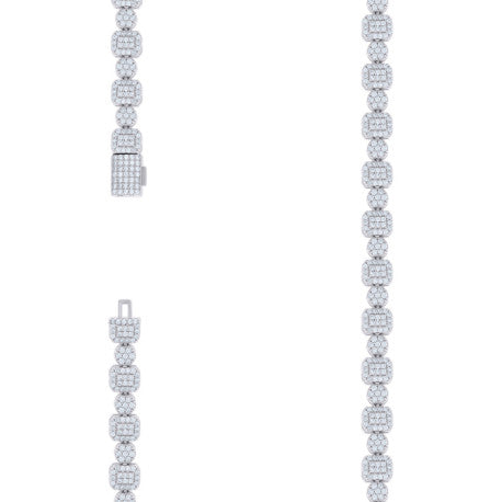 925 Sterling Silver 2.89Ctw Moissanite Necklace 6m