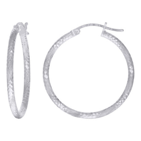 925 Sterling Silver 2mm-25mm Hoop Earring Silver Finish