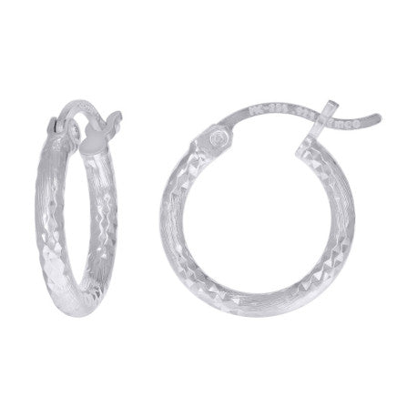 925 Silver 2mm Hoop Earring Silver Finish