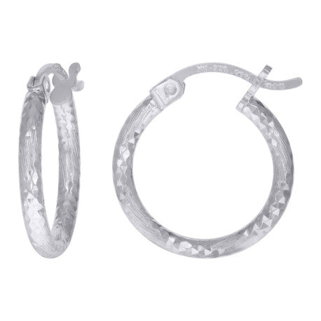 925 Silver 2mm Hoop Earring Silver Finish