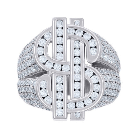925 Sterling Silver 3.37Ctw Moissanite Ring S8-S10