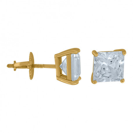 925 Sterling Silver 7mm Square Stud Earrings