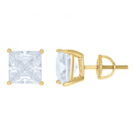 925 Sterling Silver 8mm Square Stud Earrings