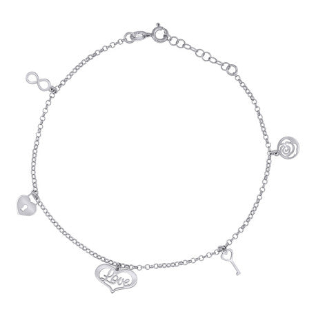 925 Sterling Silver Anklet 9"+1"