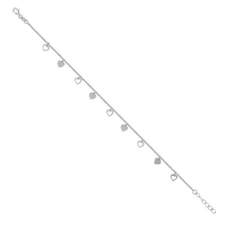 925 Sterling Silver Anklet 9.5"+0.5"