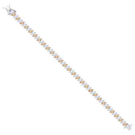 925 Sterling Silver Cz Bracelet 7 Inches