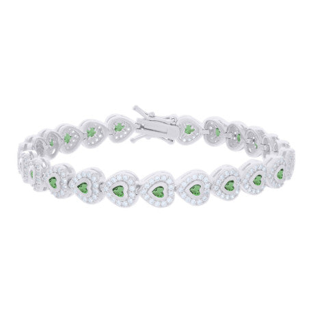 925 Sterling Silver Cz Bracelet 7 Inches