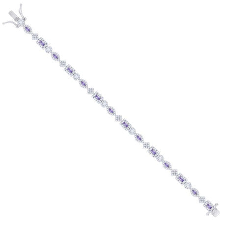 925 Sterling Silver Cz Bracelet 7 Inches