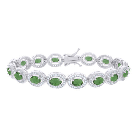 925 Sterling Silver Cz Bracelet 7 Inches