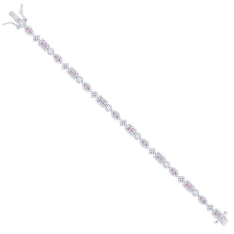 925 Sterling Silver Cz Bracelet 7 Inches