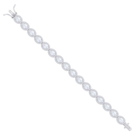 925 Sterling Silver Cz Bracelet 7 Inches