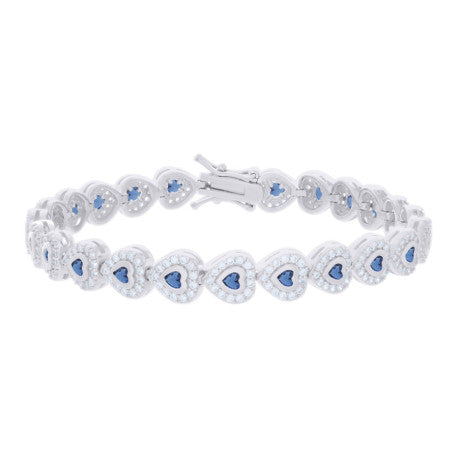 925 Sterling Silver Cz Bracelet 7 Inches