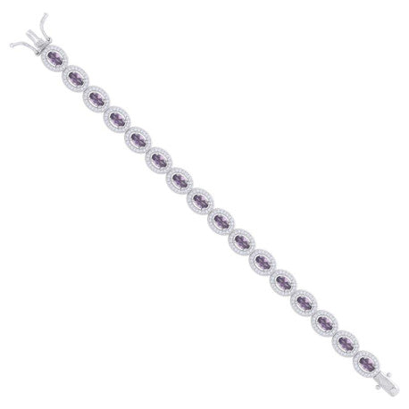 925 Sterling Silver Cz Bracelet 7 Inches