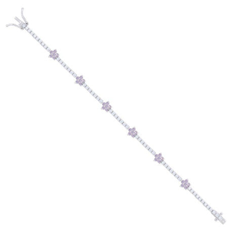 925 Sterling Silver Cz Bracelet 7.25 Inches
