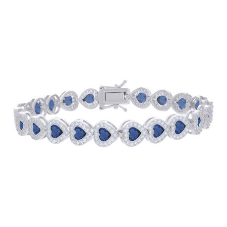 925 Sterling Silver Cz Bracelet 7.25 Inches