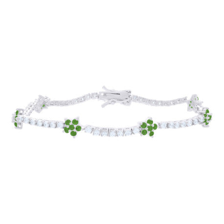 925 Sterling Silver Cz Bracelet 7.25 Inches