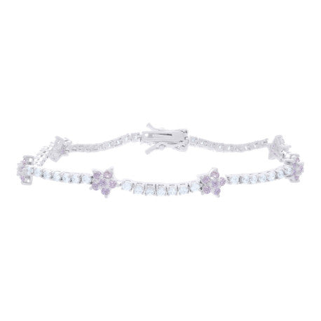 925 Sterling Silver Cz Bracelet 7.25 Inches