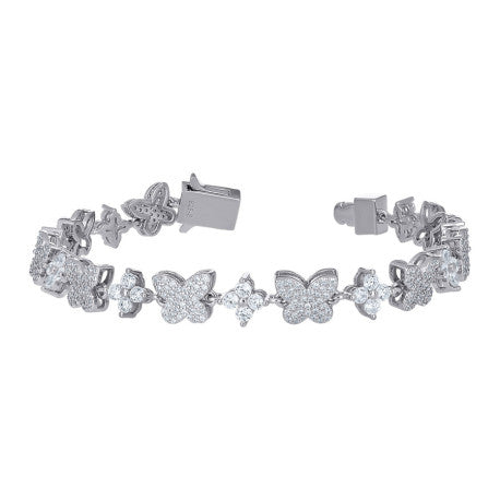 925 Sterling Silver Cz Bracelet 7.25"