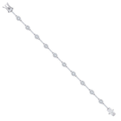 925 Sterling Silver Cz Bracelet 7.25"