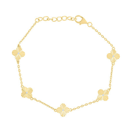 925 Sterling Silver Cz Bracelet 7.5" (6.5"+1")
