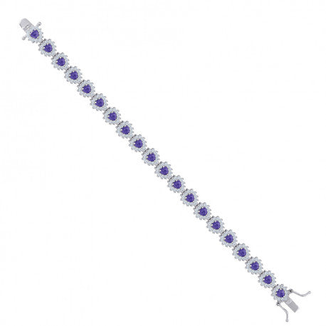 925 Sterling Silver Cz Bracelet 7.5 Inches