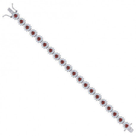 925 Sterling Silver Cz Bracelet 7.5 Inches