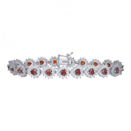 925 Sterling Silver Cz Bracelet 7.5 Inches