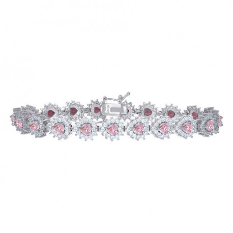 925 Sterling Silver Cz Bracelet 7.5 Inches
