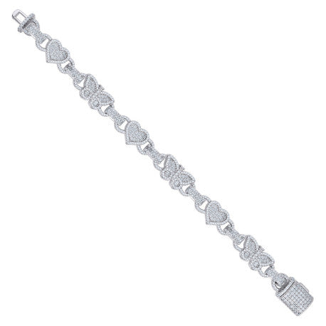 925 Sterling Silver Cz Bracelet 7.5"