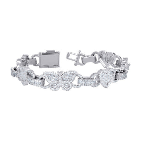 925 Sterling Silver Cz Bracelet 7.5"