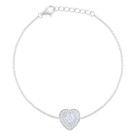 925 Sterling Silver Cz Bracelet 7.75"
