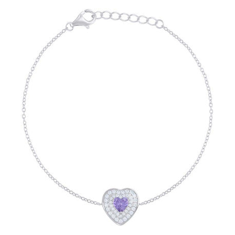 925 Sterling Silver Cz Bracelet 7.75"