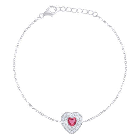 925 Sterling Silver Cz Bracelet 7.75"