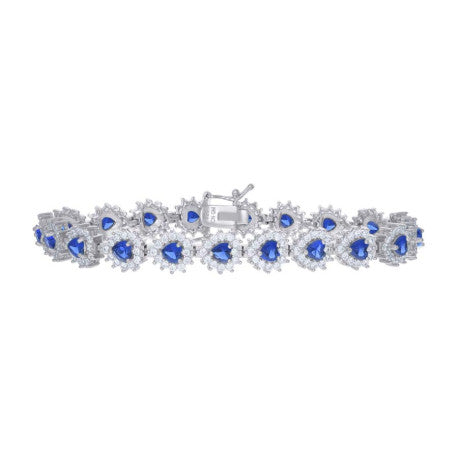 925 Sterling Silver Cz Bracelet 7"