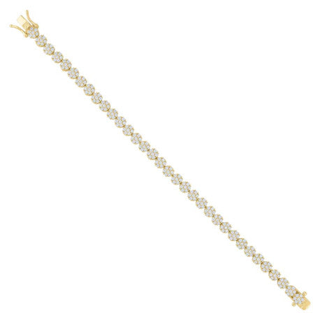 925 Sterling Silver Cz Bracelet 7"