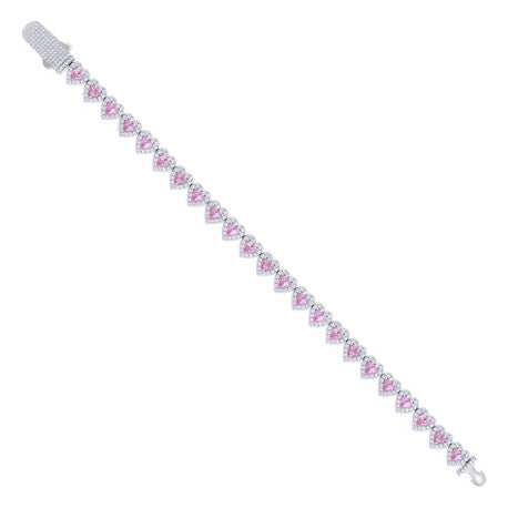 925 Sterling Silver Cz Bracelet 7"