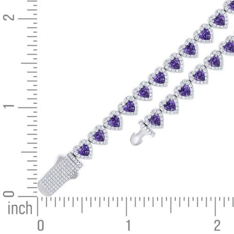 925 Sterling Silver Cz Bracelet 7"