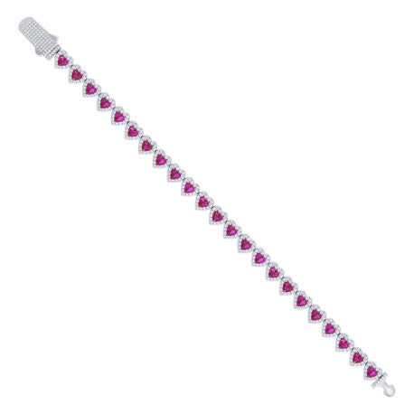 925 Sterling Silver Cz Bracelet 7"