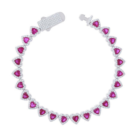 925 Sterling Silver Cz Bracelet 7"