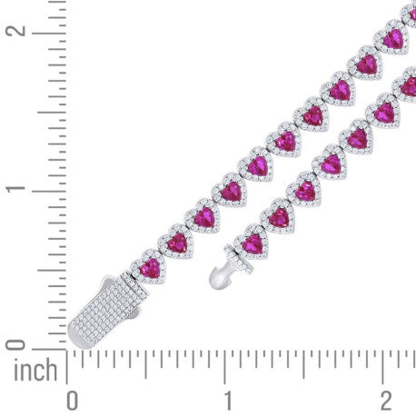 925 Sterling Silver Cz Bracelet 7"