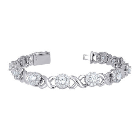 925 Sterling Silver Cz Bracelet 7"