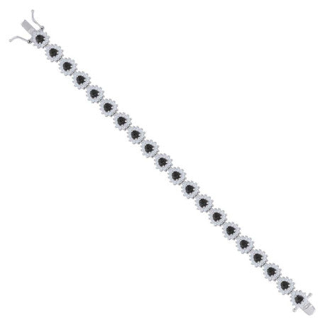 925 Sterling Silver Cz Bracelet 7'